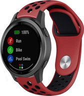 Siliconen Smartwatch bandje - Geschikt voor  Garmin Vivoactive 4 sport band - 45mm - Rood/zwart - Horlogeband / Polsband / Armband