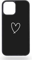 Heart in black Telefoonhoesje - Apple iPhone 12 / 12 Pro