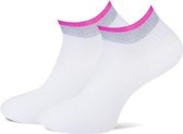 Marcmarcs Dames Sneakersokje | 2-Pack | Moscow Wit | Fluor Pink
