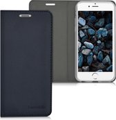 kwmobile hoesje voor Apple iPhone 6 / 6S - Flip cover van imitatieleer - Smartphone beschermhoes in donkerblauw