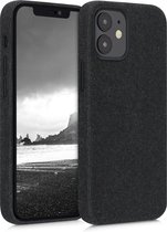kwmobile hoesje voor Apple iPhone 12 mini - Stoffen backcover voor smartphone in donkergrijs