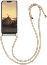 kwmobile telefoonhoesje compatibel met Xiaomi Redmi 6 Pro / Mi A2 Lite - Hoesje met koord - Back cover in goud / transparant