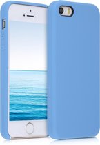 kwmobile telefoonhoesje voor Apple iPhone SE (1.Gen 2016) / iPhone 5 / iPhone 5S - Hoesje met siliconen coating - Smartphone case in vintage blauw