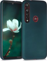 kwmobile telefoonhoesje voor Motorola Moto G8 Plus - Hoesje voor smartphone - Back cover in metallic petrol
