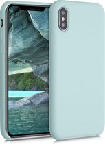 kwmobile telefoonhoesje voor Apple iPhone XS - Hoesje met siliconen coating - Smartphone case in cool mint