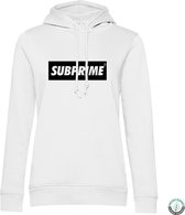 Subprime - Dames Hoodies Hoodie Block White - Wit - Maat M