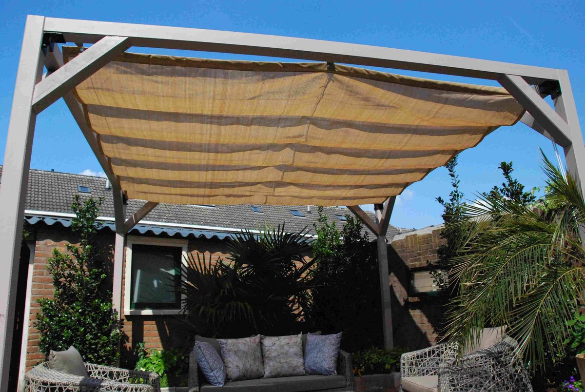 Nesling Voile d’ombrage rétractable, B290xL300cm, Blanc cassé