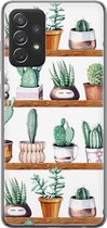 Samsung Galaxy A72 hoesje siliconen - Cactus - Soft Case Telefoonhoesje - Planten - Groen