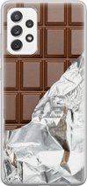 Samsung Galaxy A52 hoesje siliconen - Chocoladereep - Soft Case Telefoonhoesje - Print / Illustratie - Bruin