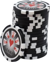 Royal Flush Poker Chips 100 zwart (25 stuks)- pokerchips-pokerfiches-ABS chips-pokerspel-pokerset-poker set