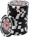Afbeelding van het spelletje Royal Flush ABS Chips 100 zwart (25 stuks)