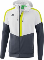 Erima Squad Tracktop Jack Met Capuchon Wit-Slate Grijs-Lime Maat 2XL