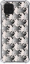 Trendy Telefoonhoesjes Geschikt voor Samsung Galaxy A12 Telefoonhoesje met doorzichtige rand Salamander Grey
