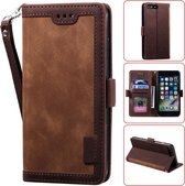 Voor iPhone 7 Plus / 8 Plus Retro Splicing Horizontaal Flip Leren Hoesje met Kaartsleuven & Houder & Portemonnee (Bruin)