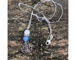 Zilveren Ketting met Lotus en Edelstenen