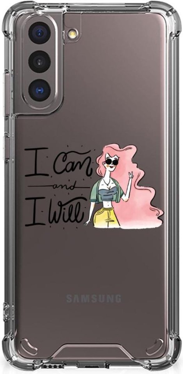 Samsung Galaxy S21 Stevig Bumper Hoesje i Can