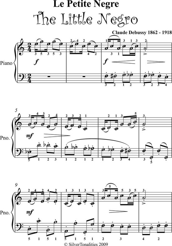 Le Petite Negre the Little Negro Easy Piano Sheet Music LIST PRICE