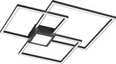 LED Plafondlamp - Trinon Hydro - 38W - Warm Wit 3000K - Dimbaar - Vierkant - Mat Zwart - Aluminium
