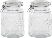 5x stuks voorraadpotten/weckpotten 1350 ml glas met metalen beugelsluiting - Conservenpotten