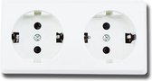 Wandcontactdoos - Igna Kuta - Opbouw - 2-voudig - Randaarde - Wit