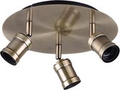 LED Plafondspot - Trinon Korli - E27 Fitting - 3-lichts - Rond - Mat Brons - Aluminium