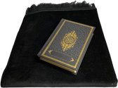 Fluwelen Gebedskleed Zwart met lederen Koran