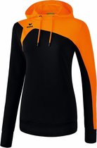 Erima Club 1900 2.0 Sweater met Capuchon Dames Zwart-Oranje Maat 38