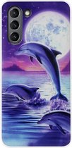 ADEL Kunststof Back Cover Hardcase Hoesje Geschikt voor Samsung Galaxy S21 Plus - Dolfijn Blauw
