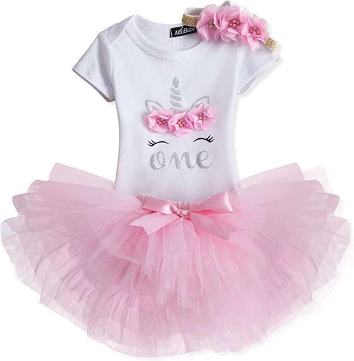 BABYPREG 1e Verjaardag Tutu Set Voor Meisjes - Roze Tule Jurken Met Kroon Hoofdband - Babymeisjes Verjaardagsoutfit