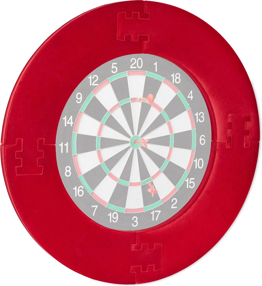 dartbord surround ring R7 - 4-delig - beschermring darts - muurbescherming - EVA - Ø 72 cm - rood