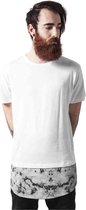Urban Classics Heren Tshirt -M- Long Shaped Marble Wit