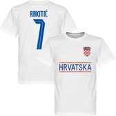 Kroatië Rakitic 7 Team T-Shirt 2021-2022 - Wit - L