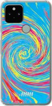 6F hoesje - geschikt voor Google Pixel 5 -  Transparant TPU Case - Swirl Tie Dye #ffffff