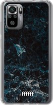 6F hoesje - geschikt voor Xiaomi Redmi Note 10S -  Transparant TPU Case - Dark Blue Marble #ffffff