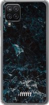 6F hoesje - geschikt voor Samsung Galaxy A12 - Transparant TPU Case - Dark Blue Marble #ffffff