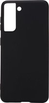 Shop4 - Samsung Galaxy S21 Hoesje - Zachte Back Case Mat Zwart