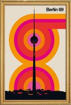 JUNIQE - Poster met houten lijst Vintage Berlijn 69 -60x90 /Kleurrijk