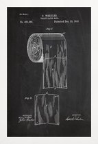 JUNIQE - Poster met houten lijst Toiletpapier - patent -40x60 /Wit &