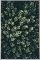 JUNIQE - Poster met kunststof lijst Bos - luchtfotografie -60x90