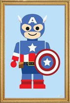 JUNIQE - Poster met houten lijst Capitan America Speelgoed -40x60