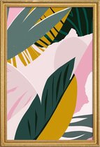 JUNIQE - Poster met houten lijst Shady Palms -40x60 /Kleurrijk