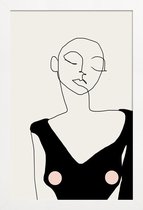 JUNIQE - Poster in houten lijst Day -40x60 /Ivoor & Zwart