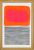 JUNIQE - Poster met houten lijst Sunset Ripples -20x30 /Oranje & Roze