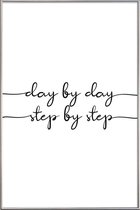 JUNIQE - Poster met kunststof lijst Day by Day -30x45 /Wit & Zwart