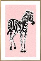 JUNIQE - Poster met kunststof lijst Zebra Pink -20x30 /Roze