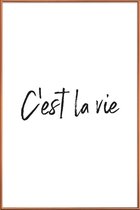 JUNIQE - Poster met kunststof lijst C'est La Vie -60x90 /Wit