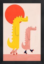 JUNIQE - Poster in houten lijst Roller Crocs -60x90 /Geel & Rood