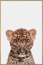 JUNIQE - Poster met kunststof lijst Leopard -30x45 /Bruin