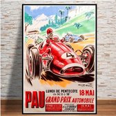 World Grand Prix Retro Poster 3 - 60x90cm Canvas - Multi-color