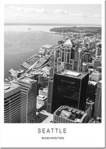 World Cities Poster Seattle - 13x18cm Canvas - Multi-color
